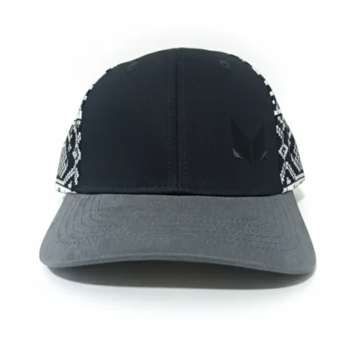 Black & Gray Cap with with Traditional Jamdani Design